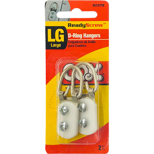 Ook Ready Screw D-Ring Hangers - (2 Sets) Large