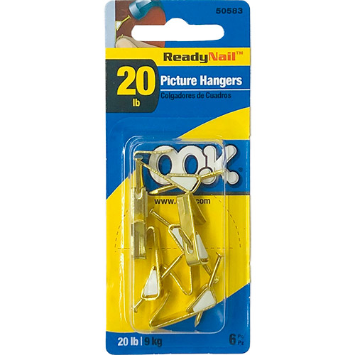 Ook Ready Nail Picture Hangers - (6 Sets) 20lbs