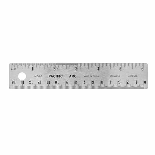 Pacific Arc 6" Stainless Steel Non-Skid Ruler