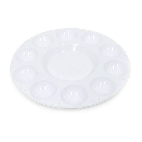 Jack Richeson Plastic Round Paint Palette Tray - 10 Wells 400201