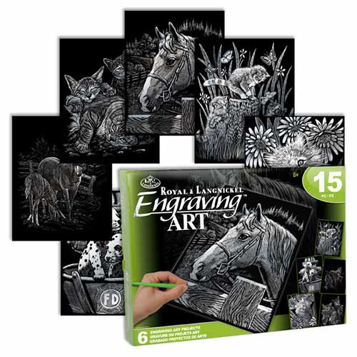 Engraving Art 6 Project Set- Silver