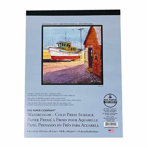 Bee Aquabee Watercolor Pad 9" x 12" (15 Sheets, 140lb) Cold Press Surface BEE1136T15-912