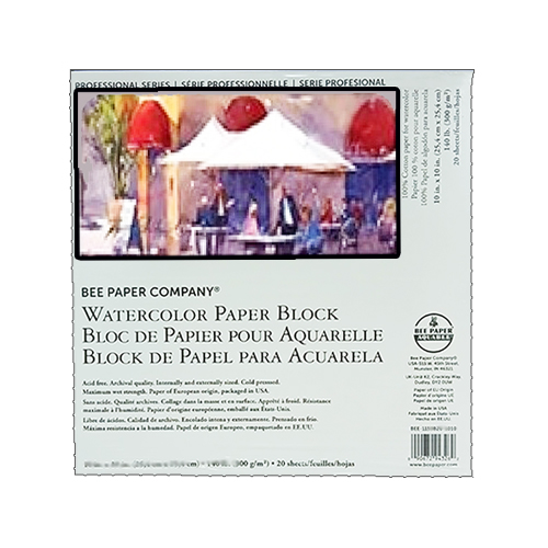 Aquabee 100% Cotton Watercolor Paper Block 8x8 (20sht,140lb) Cold Press