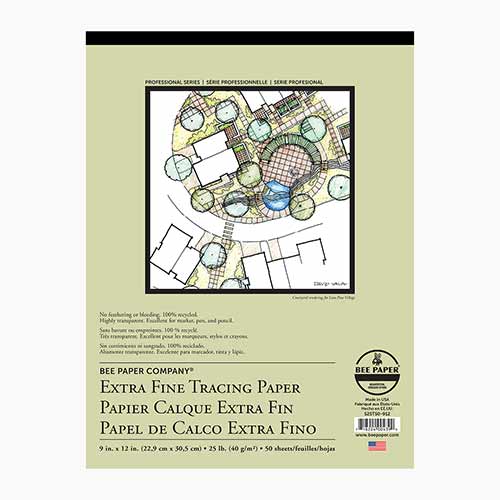 Bee Paper Bleed Proof Extra Fine Tracing Paper Pack- 9x12 (100shts)