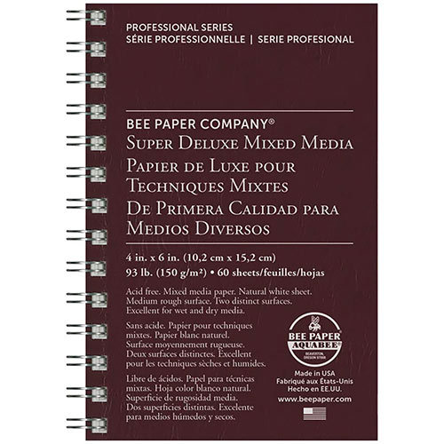 Bee Paper Super Deluxe Mixed Media Journal 4" x 6" - (60 Sheets, 93lb)