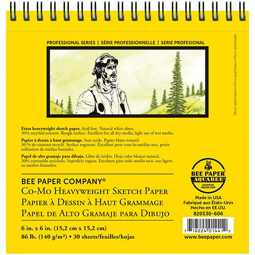 Bee Paper Co-Mo Heavyweight Sketch Paper Pad 6" x 6" - (30 Sheets, 86lb)