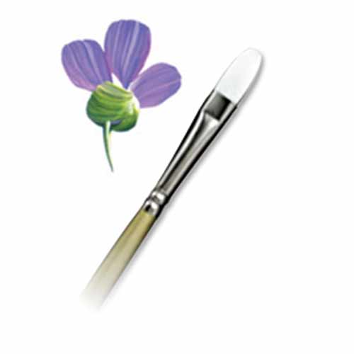 Royal Langnickel Snowhite Taklon Brush - Short Handle, Filbert #1
