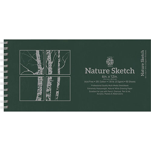 Pentalic Multi-Media Nature Sketch Book 6" x 12" - (50 Sheets, 130lb)