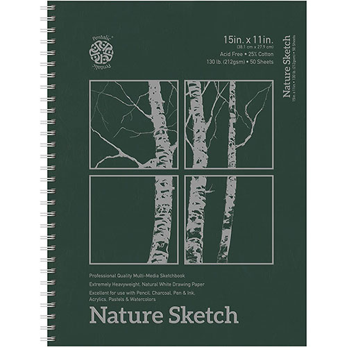 Pentalic Multi-Media Nature Sketch Book 11" x 15" - (50 Sheets, 130lb)