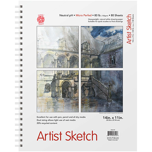 Pentalic Artist Sketch Pad 11" x 14" - (80 Sheets, 80lb)