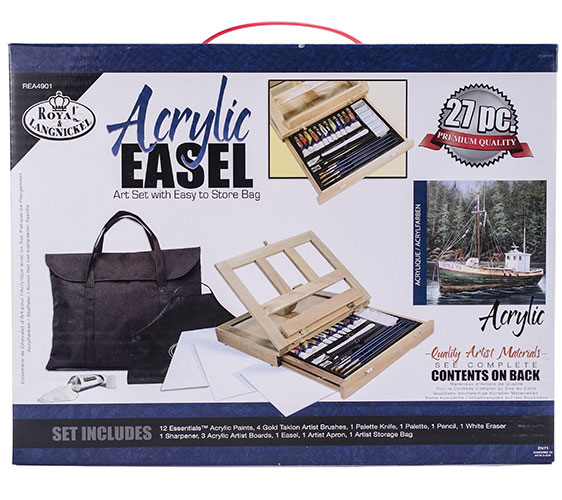 Royal Langnickel Essentials Acrylic Painting Art Easel Set with Tote REA4901