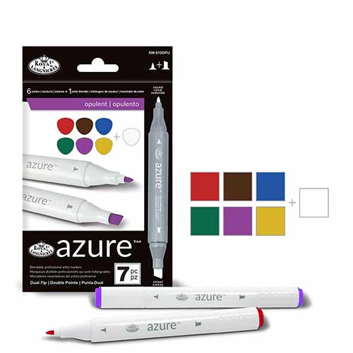 Royal Langnickel Azure Dual-Tip Alcohol Marker Set - 7pc Opulent