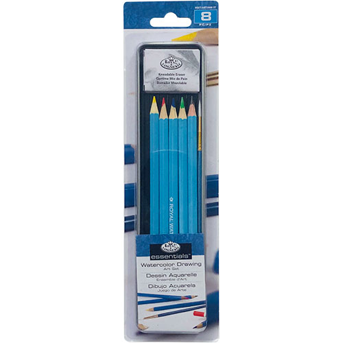 Royal Langnickel Essentials Tin Box Mini Watercolor Drawing Art Set - (8 Pieces)  RSET-ART2608