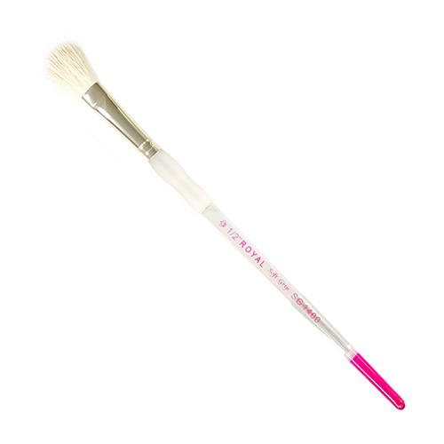 Royal Langnickel Soft-Grip Goat Hair Brush - Short Handle, Blending Mop 1/2"