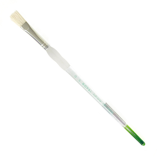 Royal Langnickel Soft-Grip Hog Bristle Brush - Short Handle, Bright #5