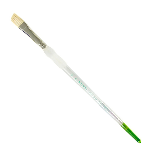 Royal Langnickel Soft-Grip Hog Bristle Brush - Short Handle, Foliage #5