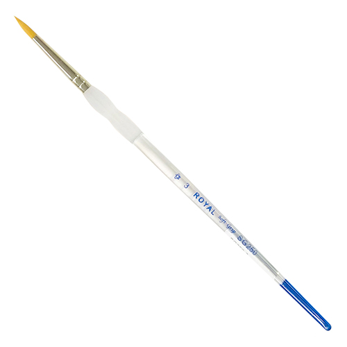Royal Langnickel Soft-Grip Gold Taklon Brush - Short Handle, Round #3
