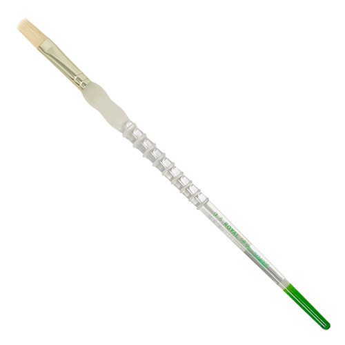 Royal Langnickel Soft-Grip Bristle Brush - Long Handle, Flat #6