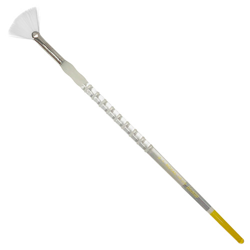 Royal Langnickel Soft-Grip White Taklon Brush - Long Handle, Fan #6