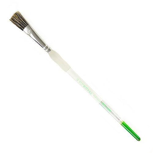 Royal Langnickel Soft-Grip Hog Bristle Brush - Short Handle, Glaze 1/2"