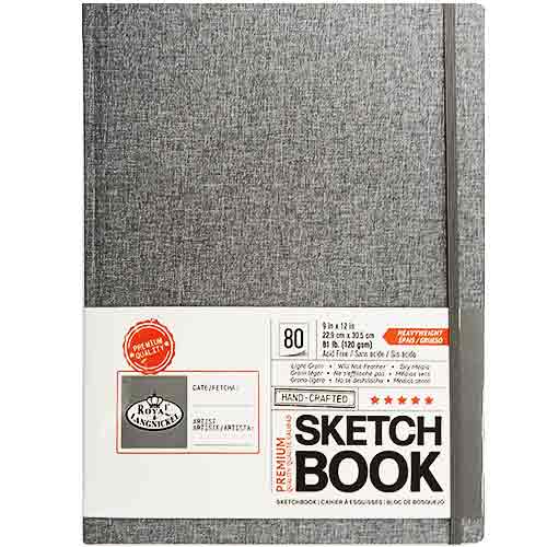 Royal & Langnickel Hardbound Grey Sketchbook 9x12, 81lbs, 80 sheets