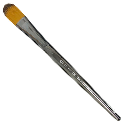Royal Langnickel Zen Brush for All Media - Short Handle, Oval Wash 3/4"