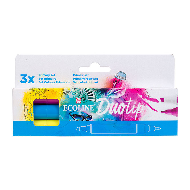 Ecoline Duotip Watercolor Marker Set - Primary 3ct