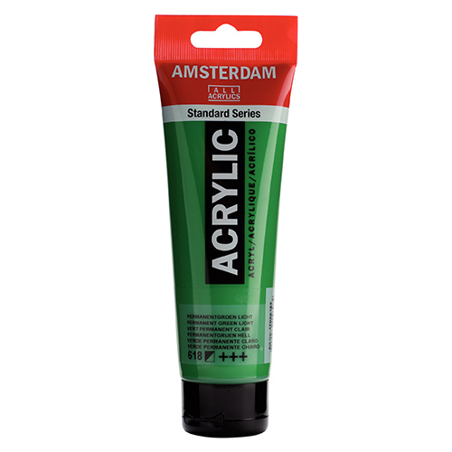 Royal Talens Amsterdam Acrylic Paint - (0.7oz/20ml) Permanent Green Light