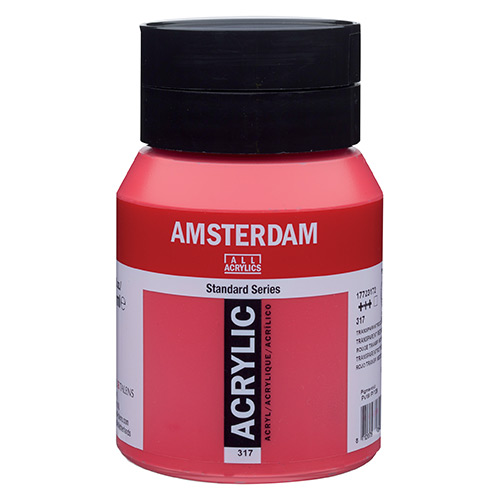 Royal Talens Amsterdam Acrylic Paint - (16.9oz/500ml) Transparent Red Medium
