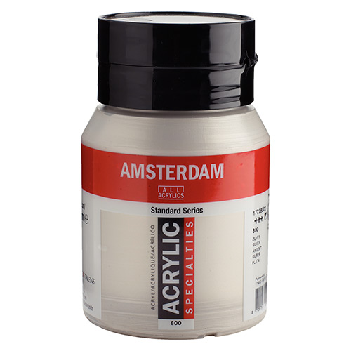 Royal Talens Amsterdam Acrylic Paint - (16.9oz/500ml) Silver