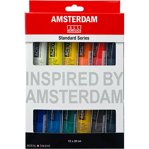 Royal Talens Amsterdam Acrylic Paint Set 0.67oz/20ml - (12 Pack) Standard Series