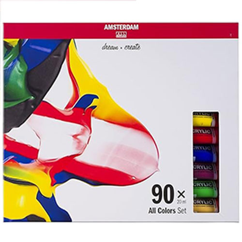 Royal Talens Amsterdam Acrylic Paint Set 0.67oz/20ml - (90 Pack) Standard Series