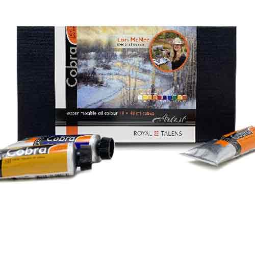 Royal Talens Lori McNee Cobra Water Mixable Oil Paint Artist Set- 10x40ml