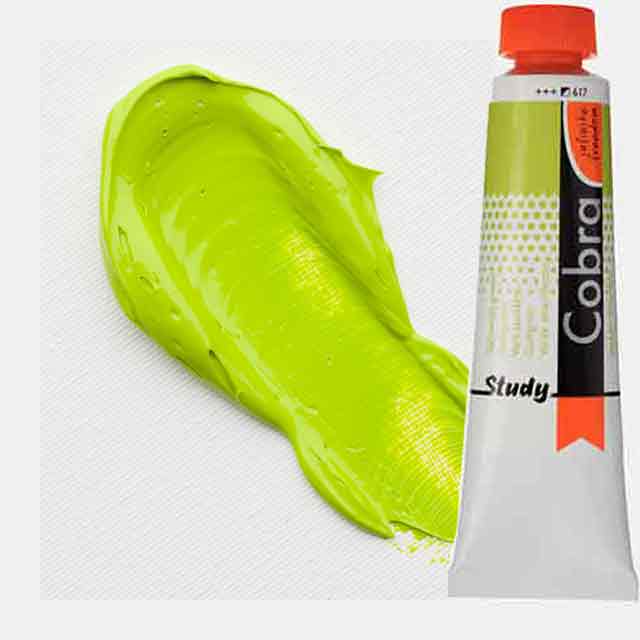 Royal Talens Cobra Study Water Mixable Oil Paint 200ml Yellowish Green 617