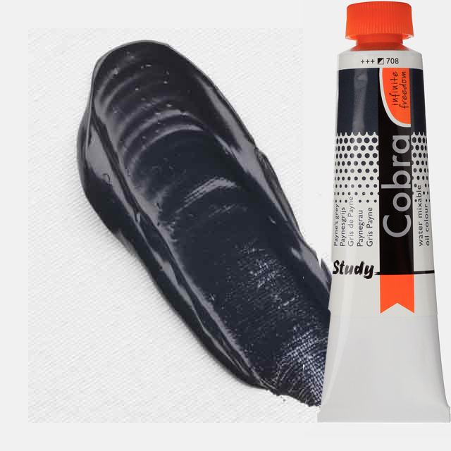 Royal Talens Cobra Study Water Mixable Oil Paint 200ml Payne's Grey 708