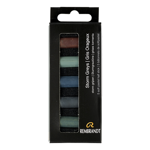 Rembrandt Soft Pastel 5 Half Stick Micro Set- Storm Greys