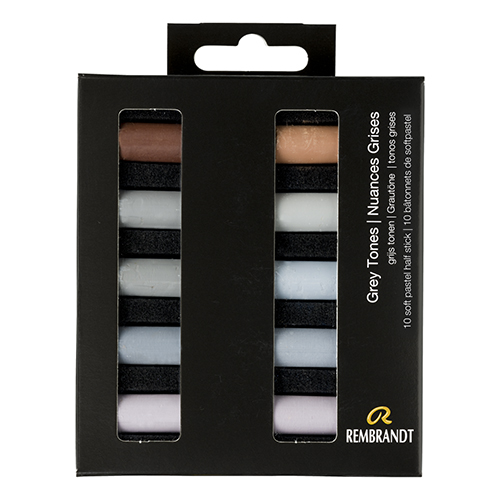 Rembrandt Soft Pastel 10 Half Stick Micro Set- Grey Tones