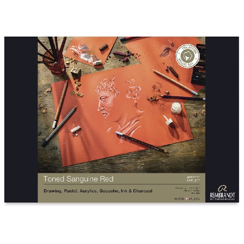 Rembrandt Toned Mixed Media Paper Pad Sanguine Red 11.7"x16.5" ,120lbs 93080041