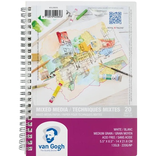 Royal Talens Van Gogh Mix Media Pad 5.5" x 8.5" - (20 Sheets, 135lb)