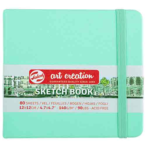 Royal Talens Art Creation Fresh Mint Hard-bound Sketchbook  4.7"x4.7"   9314034M
