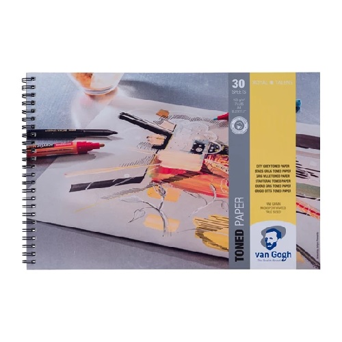 Van Gogh Toned Paper Pad City Grey  8.3"x11.7",  75lbs,  30sheets 93180002