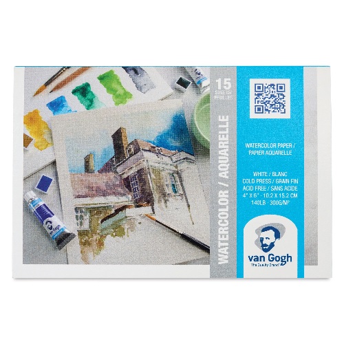 Royal Talens Van Gogh Water Color Paper Pad   4"x6" - White Cold Press (15 Sheets, 140lb)