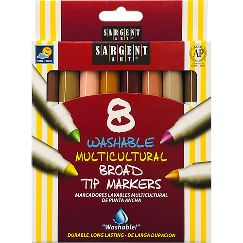 Sargent Washable Broad Tip Markers - (8 Pack) Multiculural