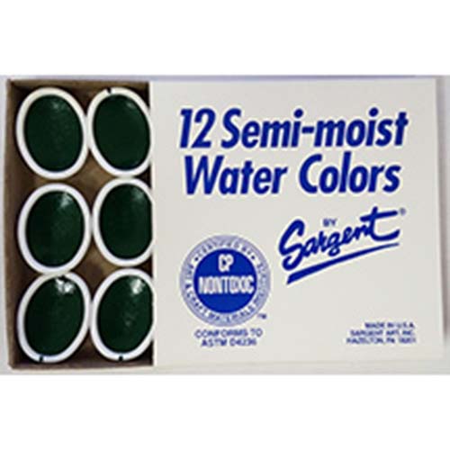 Sargent Premium Oval Watercolors Pan Refills - (12 Pack) Green