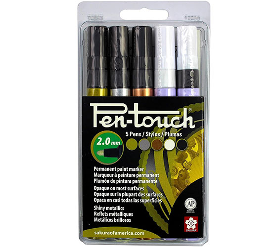 Sakura Pen-Touch Medium Set Metallic Paint Markers- 5pc Set 42591