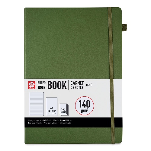 Sakura A4 Notebook - Pine Needle, 8.3" x 11.7", Ruled  52413