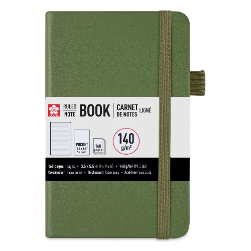 Sakura Pocket Notebook - Pine Needle, 3.5" x 5.5", Ruled  52421