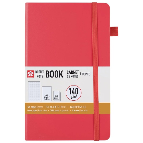 Sakura A5 Notebook Dotted -5.1" x 8.3", Red Plum Blossom  52433