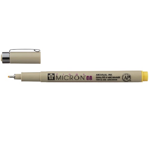 Sakura Pigma Micron Pen - Yellow, 08