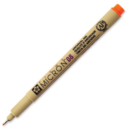 Sakura Pigma Micron Pen - Orange, 08